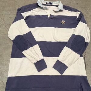Vintage Ralph Lauren Navy and White Striped Shirt